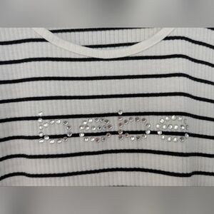 bebe Striped Black and White Top Woman's XL